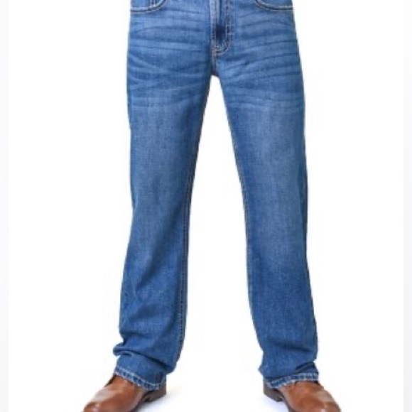 NWT Axle Slim Boot Cut Style with nice medium wash and button on back pockets - Picture 3 of 11